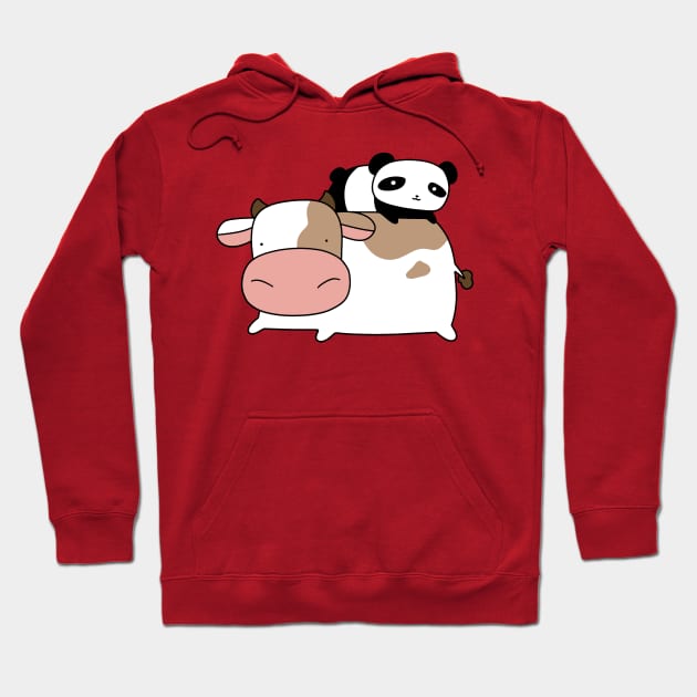 Cow and Little Panda Hoodie by saradaboru